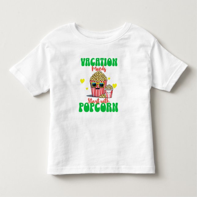Camiseta Infantil Melhor presente de férias para amantes de pipocas  (Frente)