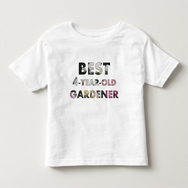 Camiseta Infantil Melhores Rosas De Jardineiro De 4 Anos ( © Mira) (Frente)
