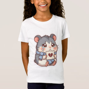 Camiseta Infantil Meme de Hamster Chibi Chorão Eng