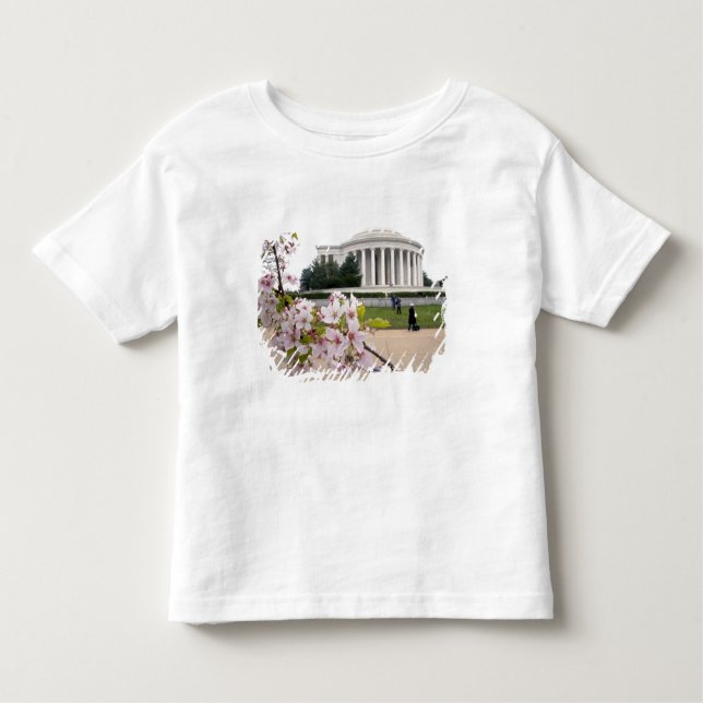 Camiseta Infantil Memorial de Thomas Jefferson com flores de (Frente)