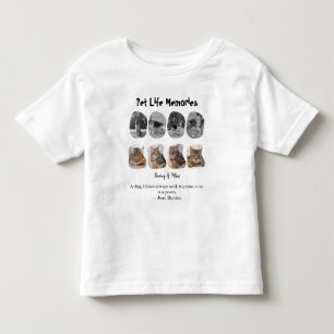 Camiseta Infantil Memórias da Vida do Pet Modelo de Colagem de 8 Fot