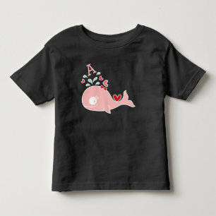 Camiseta Infantil Menina Bebê com Monograma do Arco da Baleia Rosa C