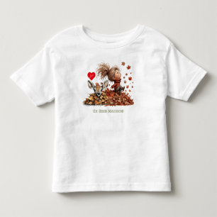 Camiseta Infantil Menina Bonita, Filhote de Veado, Folhas de Outono