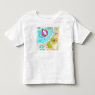 Camiseta Infantil Menina da festa de natação na praia de verão de bi