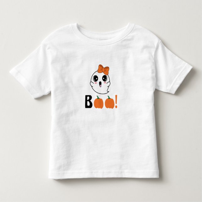 Camiseta Infantil Menina de fantasma maluca de halloween e voadora (Frente)