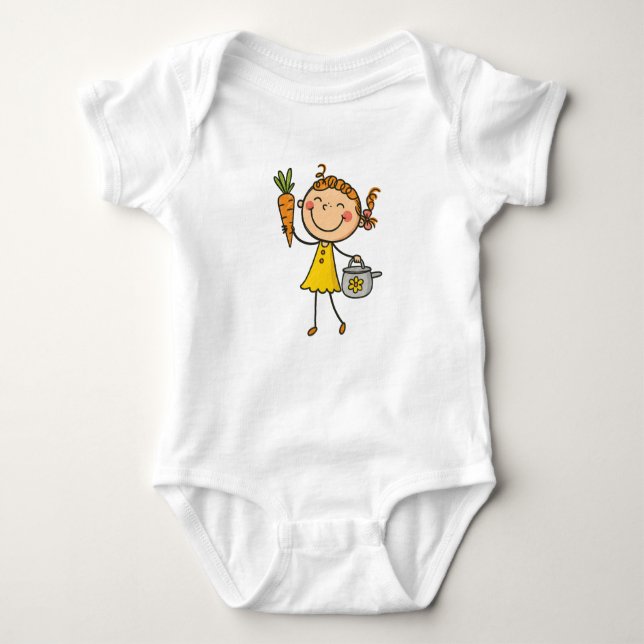Camiseta Infantil Menina de Jardim de Desenho Anim (Frente)