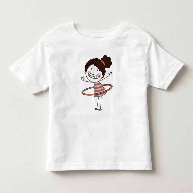Camiseta Infantil Menina de Pauzinho Sorriso Grande Bonita Aquarela (Frente)
