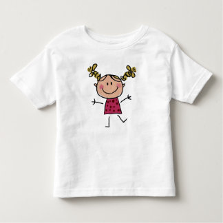 Camiseta Infantil Menina do Bastão Feliz em Aquarela Vestido Rosa El