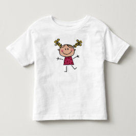 Camiseta Infantil Menina Feliz de Pau com Vestido Rosa Elegante em A