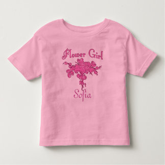 Camiseta Infantil MENINA FLOWER Personalizada com Buquê Rosa Grande