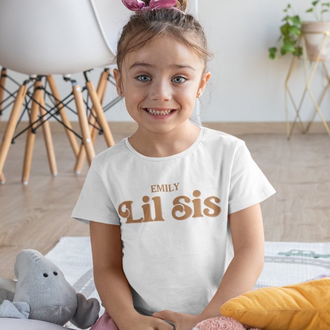 Camiseta Infantil Menina Irmã Personalizada Rapariga da Gravidez (Criador carregado)
