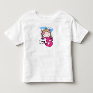 Camiseta Infantil Menina loura eu sou cinco