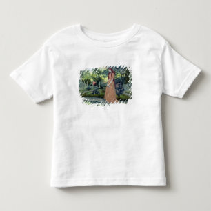 Camiseta Infantil Menina num jardim (c/c)