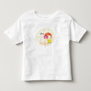 Camiseta Infantil Menina segurando câmera, clicando