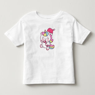 Camiseta Infantil Menina Unicórnio de Natal