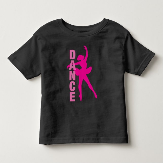 Camiseta Infantil Meninas Dança de Ballet Bailarina Rosa Quente (Frente)