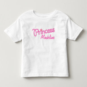 Camiseta Infantil Meninas de texto gráfico da Princesa Personalizada