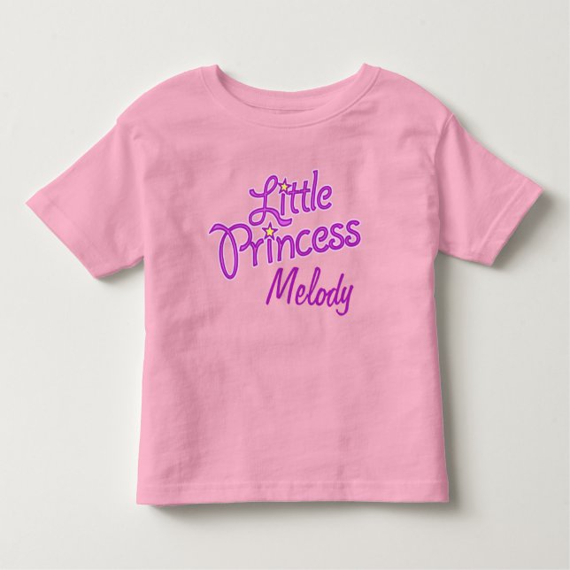 Camiseta Infantil Meninas de texto gráfico da Princesa Personalizada (Frente)