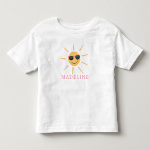 Camiseta Infantil Meninas Lindo Sol de Verão 2º Aniversário