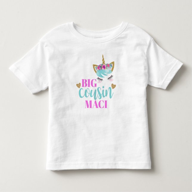 Camiseta Infantil Meninas Personalizadas de Aquarela Unicórnio Grand (Frente)