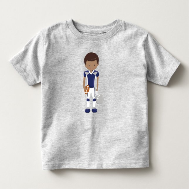 Camiseta Infantil Menino Afro-Americano, Futebol Americano, Rugby (Frente)