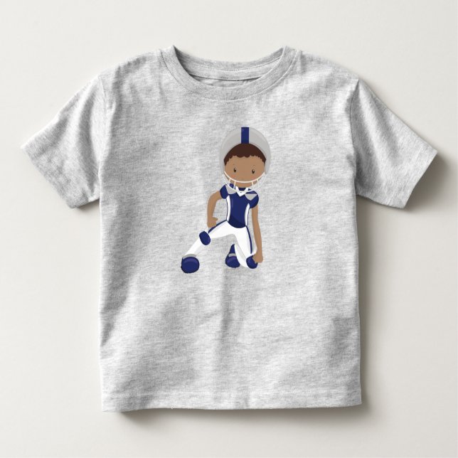 Camiseta Infantil Menino Afro-Americano, Rugby, Futebol Americano (Frente)