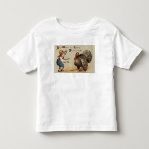 Camiseta Infantil Menino alimentando a Turquia
