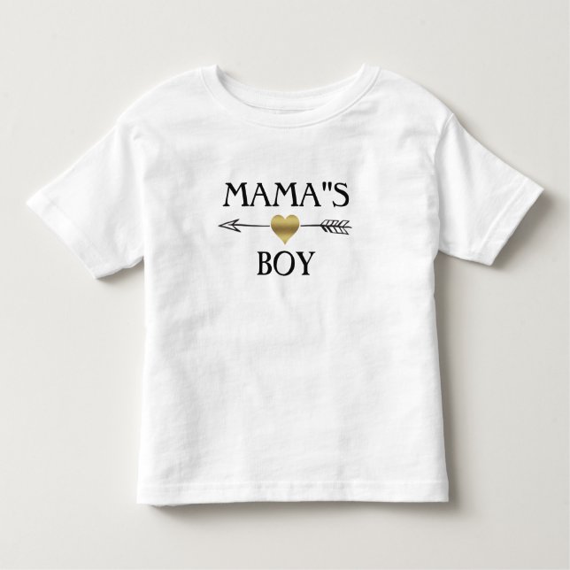 Camiseta Infantil Menino da mamãe com seta e coração (Frente)