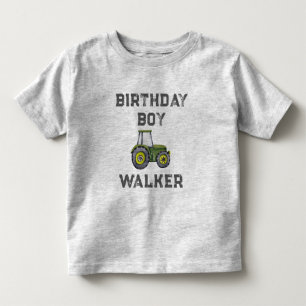 Camiseta Infantil Menino Fazendeiro de Aniversário Trator Rústico