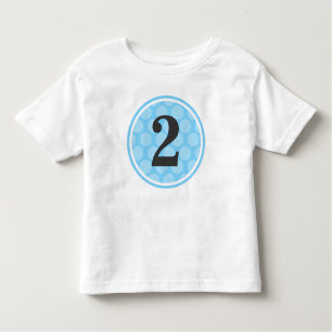 Camiseta Infantil Menino número 2 do aniversário das bolinhas azuis