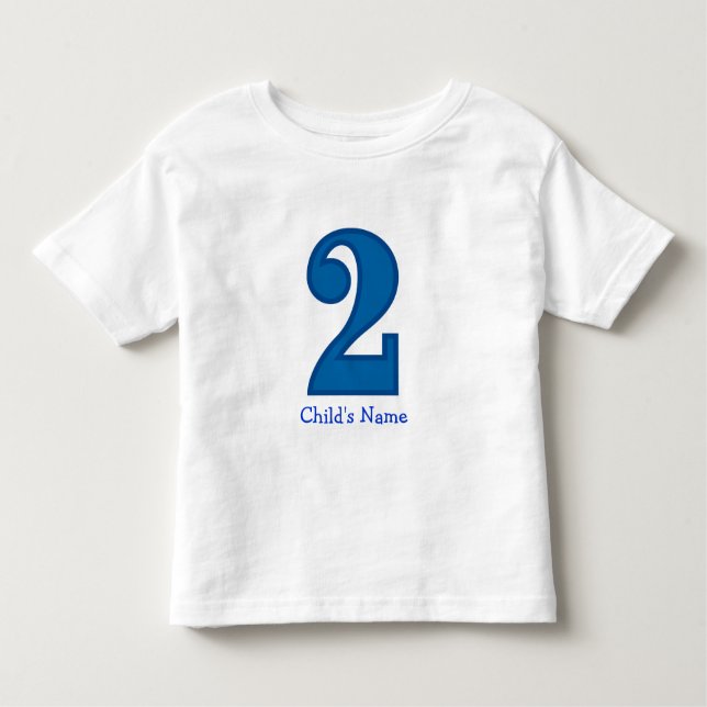 Camiseta Infantil menino número dois, Nome da Criança (Frente)