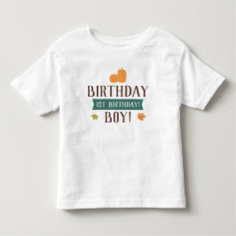 Camiseta Infantil Menino ou Menina de Aniversário de Abóboras e Folh