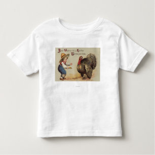 Camiseta Infantil Menino que alimenta Turquia