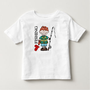 Camiseta Infantil Menino que vermelho do cabelo eu amo pescar