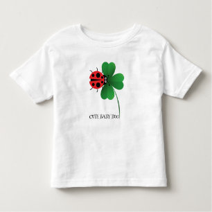 Camiseta Infantil Menino vermelho-branco-escaravelho-de-folha-sortud