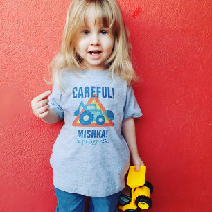Camiseta Infantil Meninos com escavador de escavador, engraçados, co