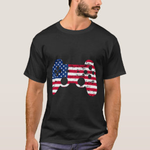 Camiseta Infantil Meninos Jogo Vídeo Bandeira Amer