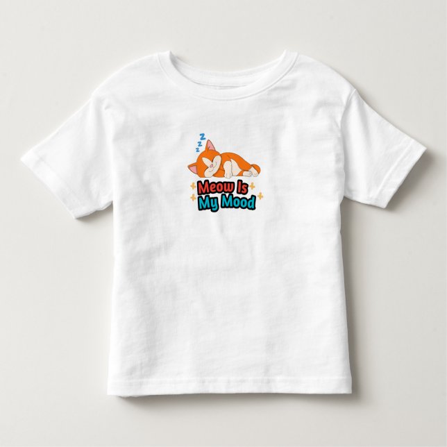 Camiseta Infantil Meow Is My Mood Cat Funny (Frente)