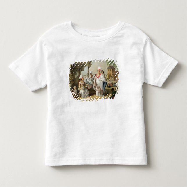 Camiseta Infantil Mercado de linho, Roseau, Dominica, c.1780 (o óleo (Frente)