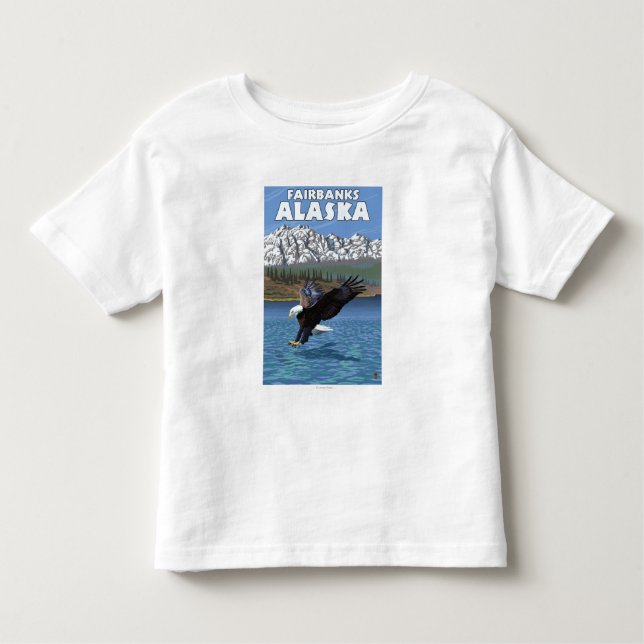 Camiseta Infantil Mergulho da águia americana - Fairbanks, Alaska (Frente)