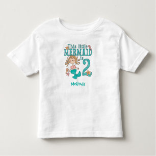 Camiseta Infantil Mermaid segundo aniversário Toddler T-shirt