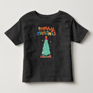 Camiseta Infantil MERRY CHRISTMAS - Camisa-T da árvore de Natal