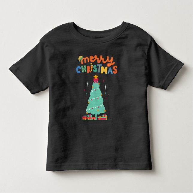 Camiseta Infantil MERRY CHRISTMAS - Camisa-T da árvore de Natal (Frente)