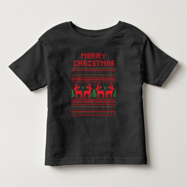 Camiseta Infantil MERRY CHRISTMAS PIXEL ART STYLE T Shirt (Frente)