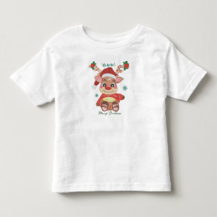 Camiseta Infantil Merry Christmas Reindeer - Festivo e Divertido