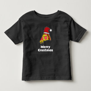 Camiseta Infantil Merry Crustmas FATIA DE PIZZA ENGRAÇADA PAI NATAL