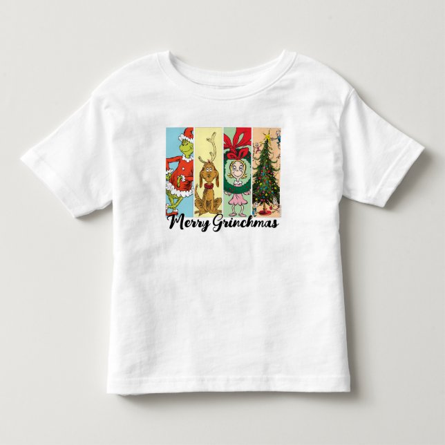 Camiseta Infantil Merry Grinchmas Holiday Collage (Frente)