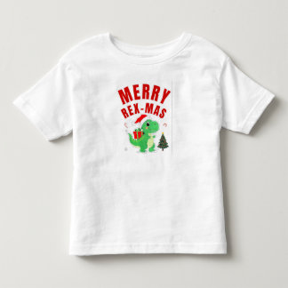 Camiseta Infantil Merry Rex-Mas Natal Dinossauro