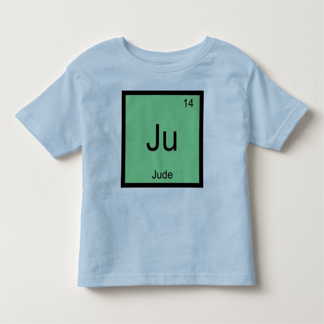 Camiseta Infantil Mesa Periódica do Elemento de Química do Jude Name (Frente)
