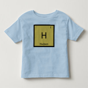 Camiseta Infantil Mesa Periódica do Elemento de Química do Nome Hu